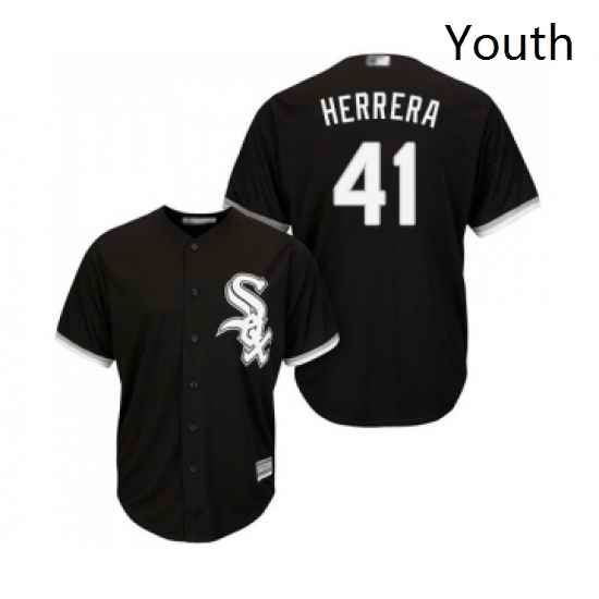 Youth Chicago White Sox 41 Kelvin Herrera Replica Black Alternate Home Cool Base Baseball Jersey